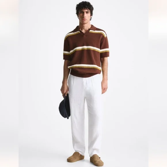 ZARA 100% LINEN PANTS SIZE 30 - Picture 1 of 7